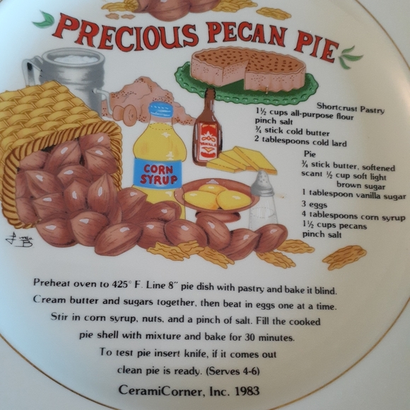 ❤️Pecan pie plate with recipe - Picture 2 of 5